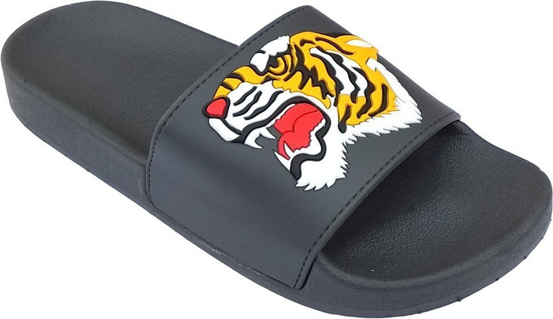 crospike Flip Flop Slippers for Men | Slipper for Men | Stylish Comfortable Sandals | Slide Sandals for Men | House Slipper for Men - Gray Tiger Slides