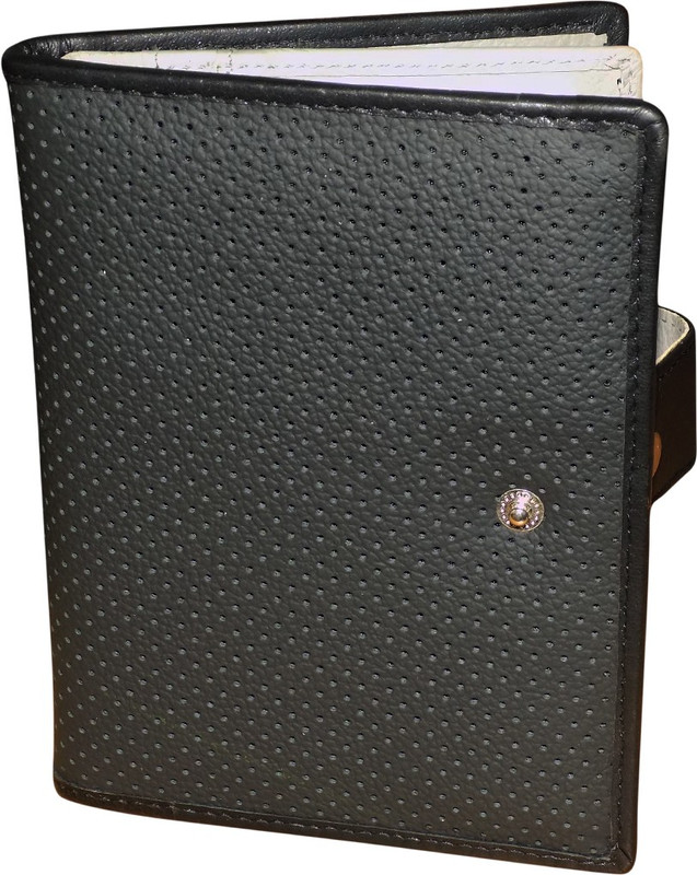 Kan Black and Beige Genuine Leather Fashion Travel Document Holder/Organizer For Men and Women(Multicolor)