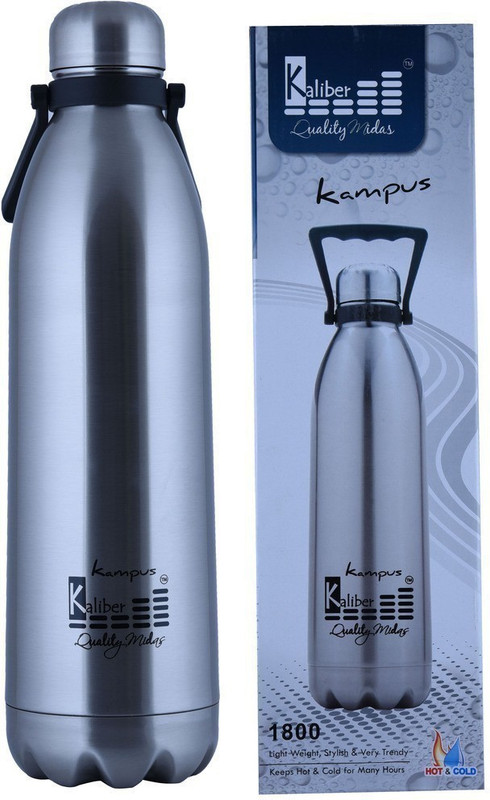 kaliber Kampus - 1800 Thermosteel - Silver - Double Body - Hot & Cold 1800 ml Water Bottle(Set of 1, Silver)
