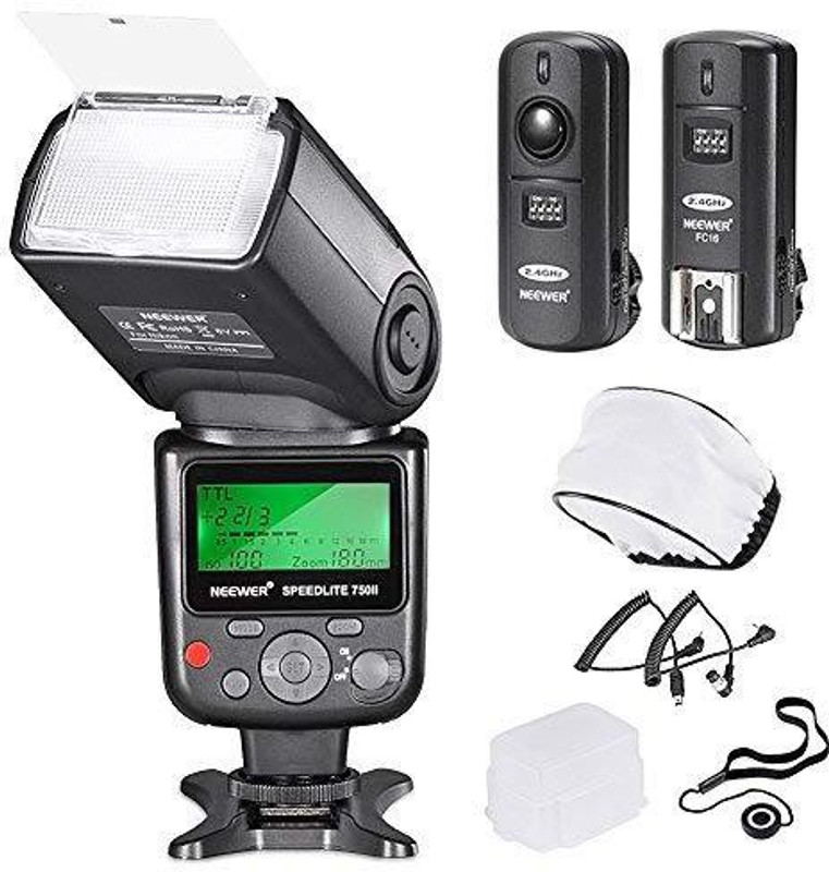 Neewer PRO i-TTL FlashDeluxe Kit for NIKON DSLR D7100 D7000 D5300 D5200 D5100 D5000 D3200 D3100 D3300 D90 D800 D700 D300 D300S D610, D600, D4 D3S D3X D3 D200 N90S F5 F6 F100 F90 F90X D4S D SLR Camera- Includes: VK750 II Auto-Focus Flash + Wireless Trigger +N1-Cord & N3-Cord Cables + Hard & Soft Flas