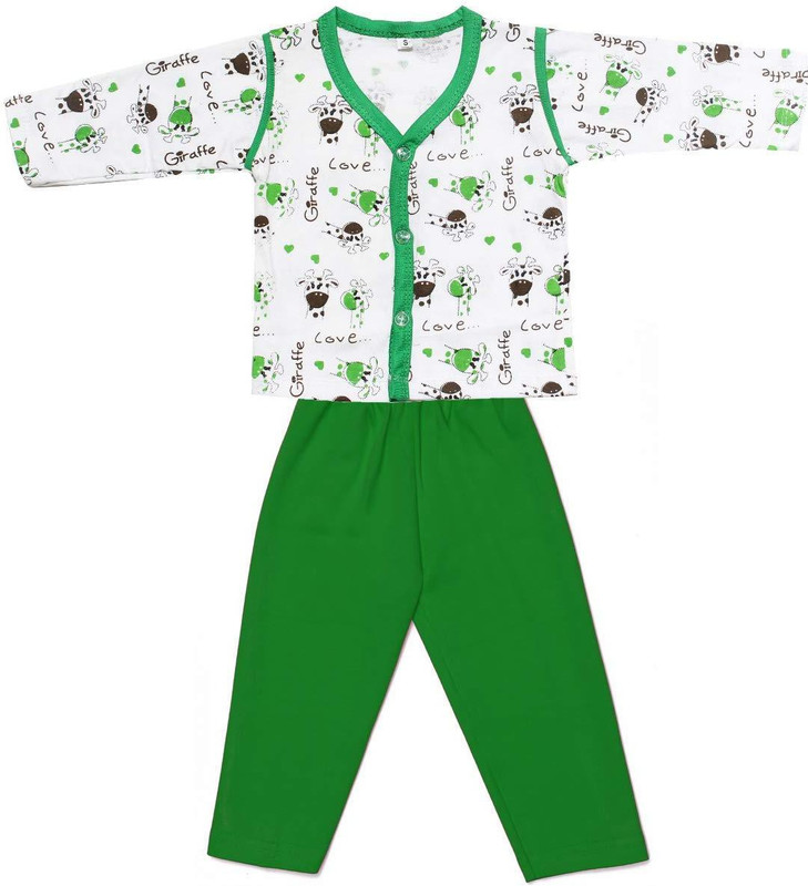 babeezworld Kids Nightwear Boys & Girls Printed Cotton Blend(Multicolor Pack of 1)