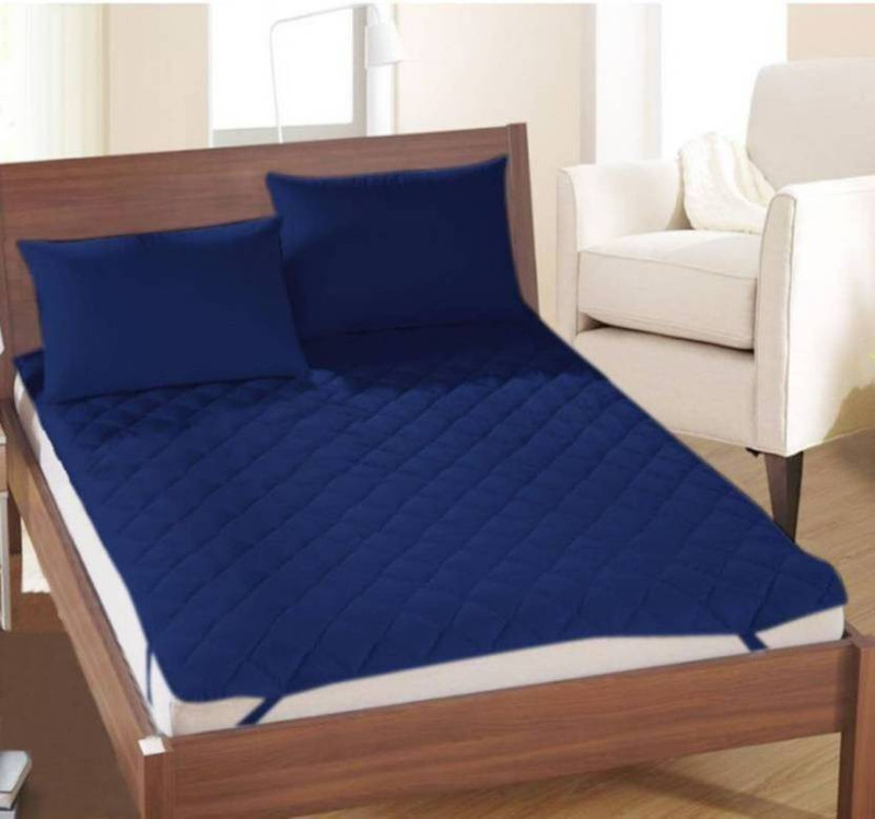 royal aditya Mattress Topper King Size Waterproof Mattress Protector(Blue)