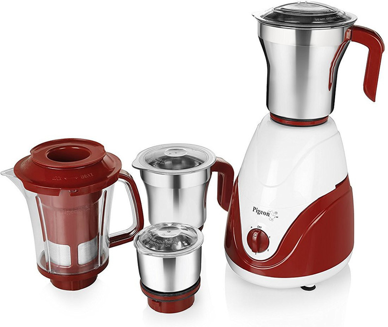 Pigeon Estlla 750 W Mixer Grinder(Burgundy, 4 Jars) Pigeon Estlla 750 W Mixer Grinder(Burgundy, 4 Jars)