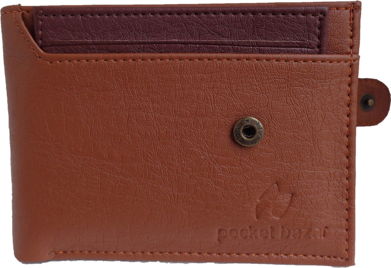 pocket bazar Men Casual Tan, Brown Artificial Leather Card Holder(6 Card Slots)