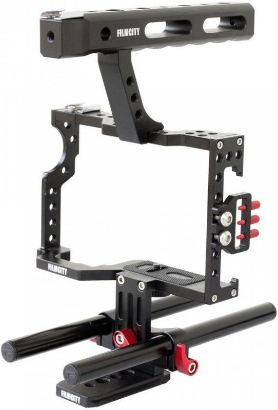 FILMCITY DSLM Mirrorless Camera Cage for A7/ A7R/ A7S/ A7SII/ A7RII/ A6300/ A6000/ A5100/ NEX-7/ NEX-6, GH4 / GH3, EOS M5 M3 FC-MC Camera Rig