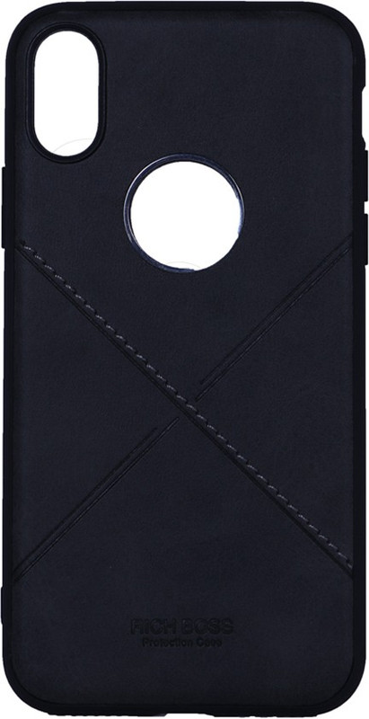 fabzy Back Cover for Rich Boss Leather Case For Iphone X (Black)(Black)