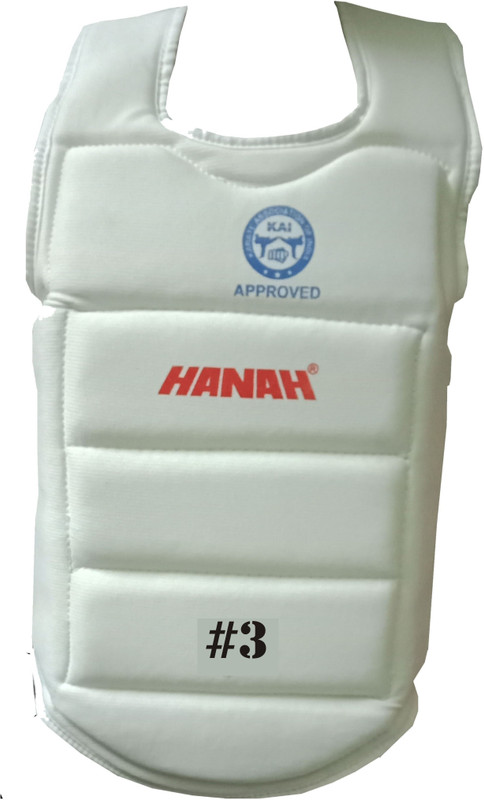 hanah sports KARATE CHEST GUARD SIZE-3 Boxing Head Guard(White)