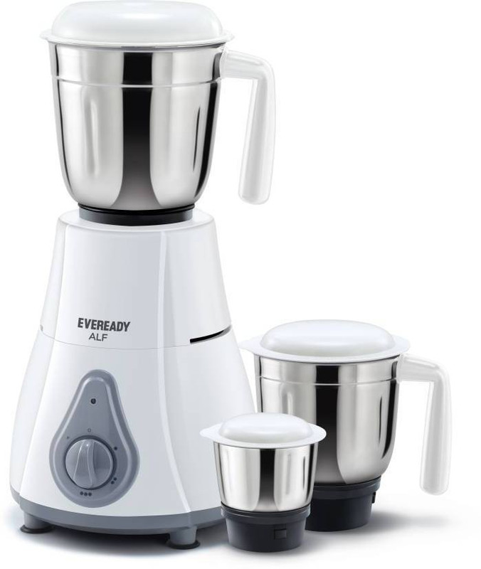 Eveready ALF VIOLET MIXER GRINDER ALF VIOLET (500W) MIXER & GRINDER 500 W Mixer Grinder(VIOLET AND WHITE, 3 Jars)