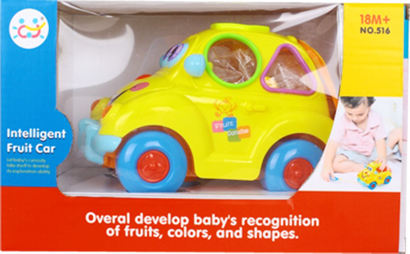 Playwell Intelligent Fruit Car with music and light.(Multicolor)