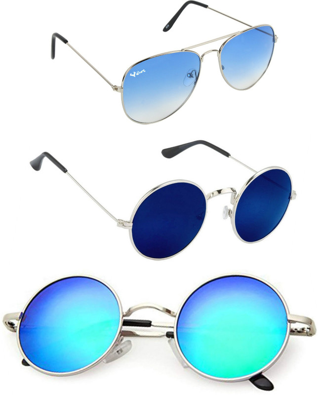 vulture Aviator, Round Sunglasses(Blue, Blue)