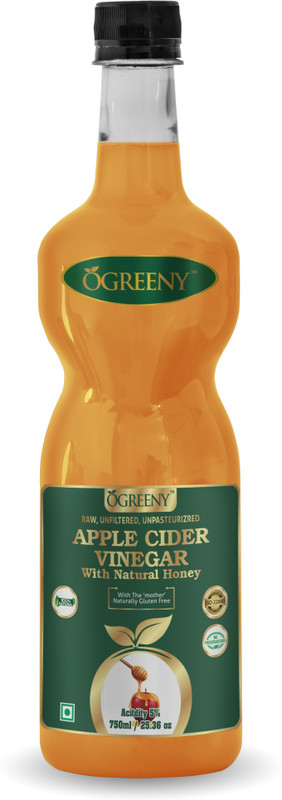 OGREENY Apple Cider Vinegar With Mother and Blend of Natural Honey Raw, Unfiltered & Undiluted Vinegar(750 ml) OGREENY Apple Cider Vinegar With Mother and Blend of Natural Honey Raw, Unfiltered & Undiluted Vinegar(750 ml)