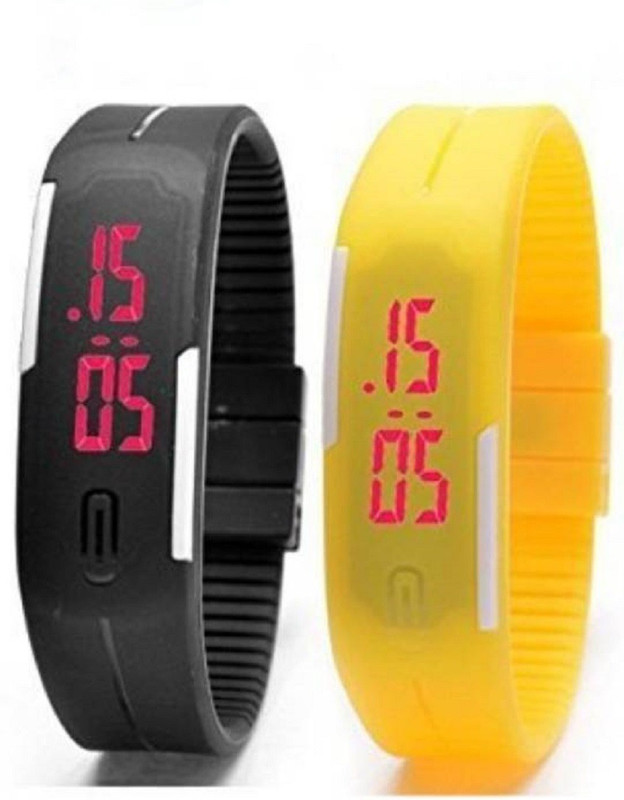 brtrsd Rubber Magnet Led BR-T -20P,Y0.1HBlack Set Of 2 Digital Watch  - For Boys & Girls