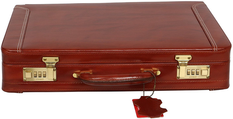 HYATT Genuine leather briefcase Medium Briefcase - For Men & Women(Maroon)