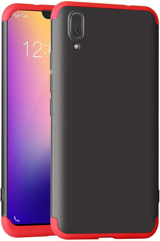 happy pops Front & Back Case for VIVO X21 - GKK 3 in 1 Shook Proof(Red, Black, Dual Protection)