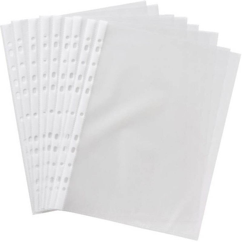 express emotion Sheet Protector Polypropylene A4 Size Pack of 50 Pcs(Set Of 50, White)