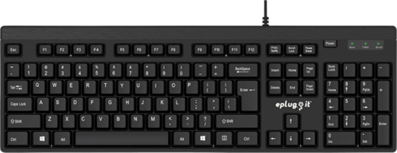 eplugit KB201 Wired USB Desktop Keyboard(Black)