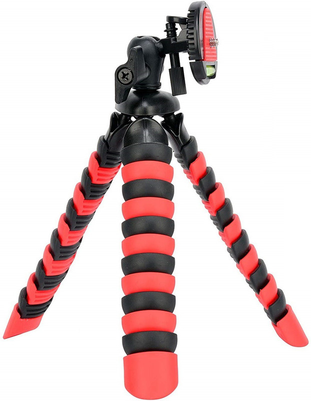 yantralay 12 inch Flexible Tripod With Quick Release Plate, Mobile Holder And Rotating Ball Head For DSLR, Action Cameras & Smartphones Tripod(Red, Supports Up to 2000 g)