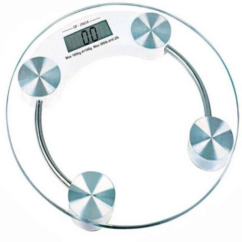 ADONYX Round Thick Tempered Glass Electronic Digital Personal Bathroom Health Body Weight Weighing Scale (White) Weighing Scale (Transparent) Weighing Scale(TRANSPARENT)
