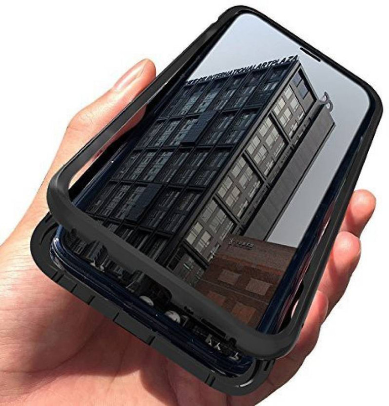 accessories kart Front & Back Case for Samsung S9 only Clear Black Magnetic Metal Frame with Glass (Clear back, Black Frame,(black)