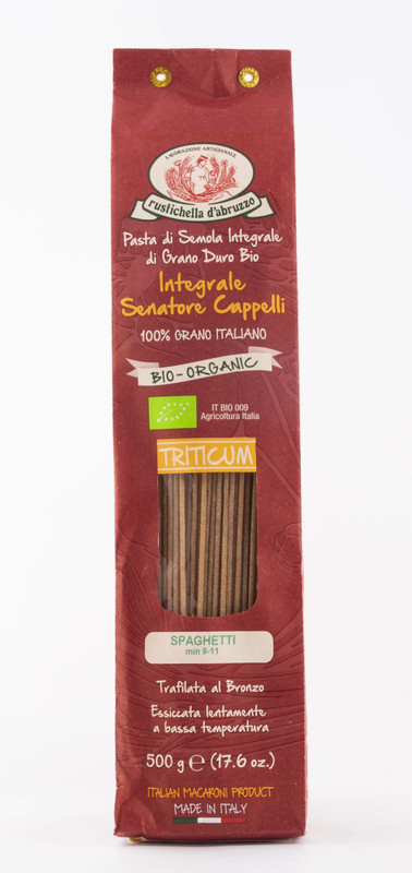 Rustichella D' Abruzzo SPAGHETTI INTEGR. BIO SEN.CAPPELLI Pasta g 500 (Spaghetti Durum Whole Wheat Organic) Pasta(500 g)