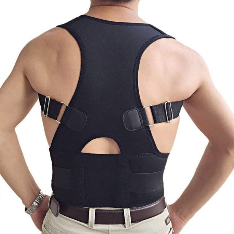 j go the business hub Male Female Magnetic Posture Magnetic Slimming Belt(Black)