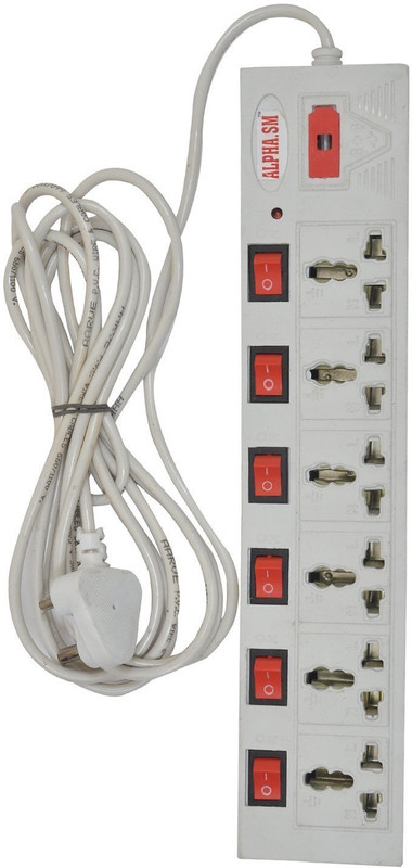 ALPHA.SM 6 Socket Surge Protector (White) 6 Socket Surge Protector(White)