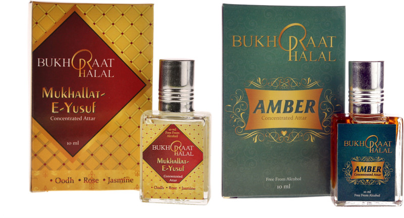 RACKDACK Bukhraat Halal Oriental Treat Alcohol free Amber & Mukhallat-E-Yusuf Floral Attar(Musk Arabia)