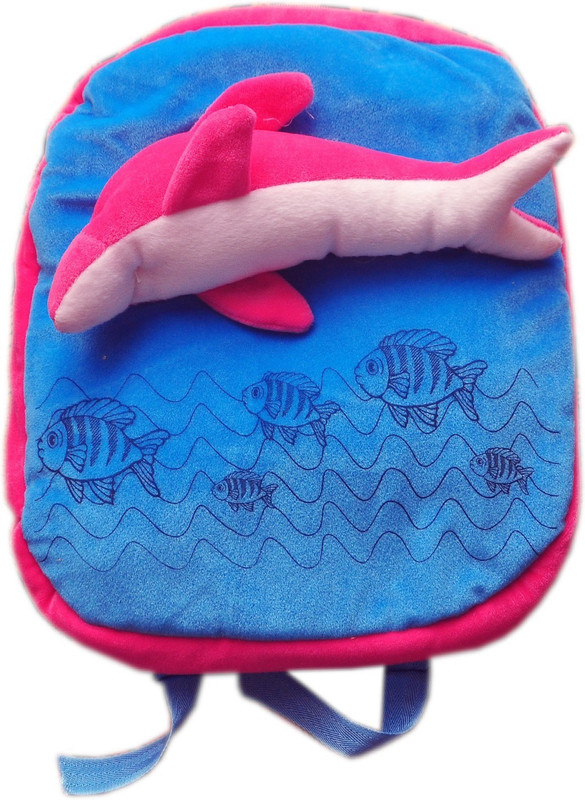 punyah creations Dolphin Blue Fish Bag Plush Bag(Blue, Blue, 15 inch)