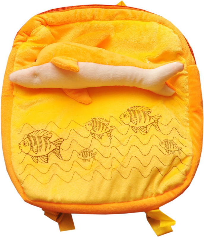 punyah creations Dolphin Yellow Fish Bag Plush Bag(Yellow, 15 inch)