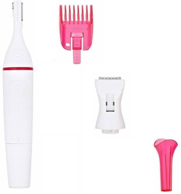sell4you Best Quality Professional 5Pcs Eyebrow/Bikini/Body Grooming (White/Pink) 30  run time Trimmer for Women(White)