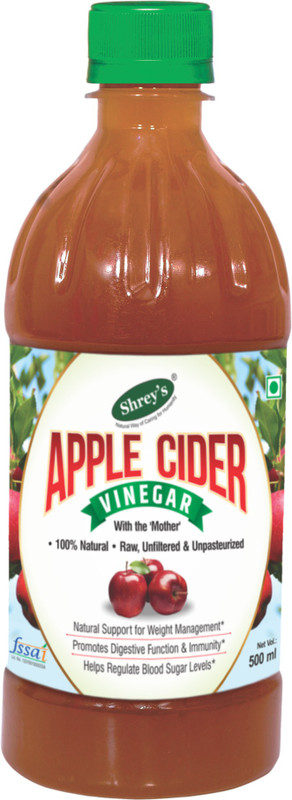 Shrey's Natural, Raw, Unfiltered & Unpasteurized Apple Cider Vinegar(500 ml, Apple Flavored)