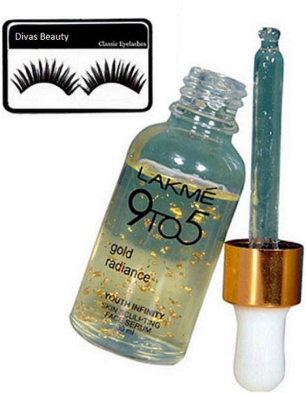 divas beauty eyelashes , 9to5 Gold Radiance Youth Infinity Skin Sculpting Face Serum(Set of 2)
