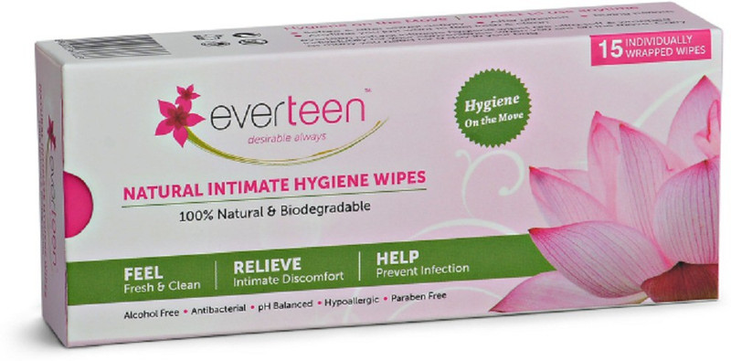 everteen Natural Hygiene Intimate Wipes Intimate Wipes(15 Sheets)