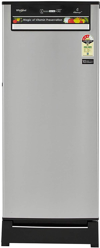 Whirlpool 215 L Direct Cool Single Door 3 Star Refrigerator with Base Drawer(Alpha Steel, 230 Vitamagic PRO ROY 3S)