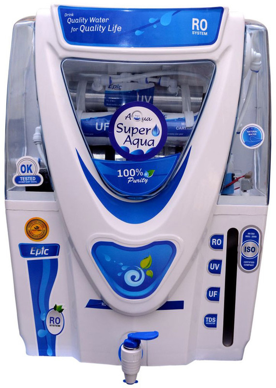 Super Aqua Aqua Epic2 15 L RO + UV + UF + TDS Water Purifier(White, Blue)