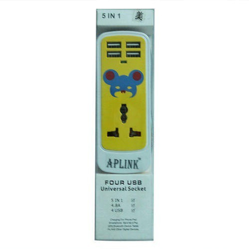 aplink 5 in 1 four usb universal socket 3 pin 4.8 A Three Pin Socket