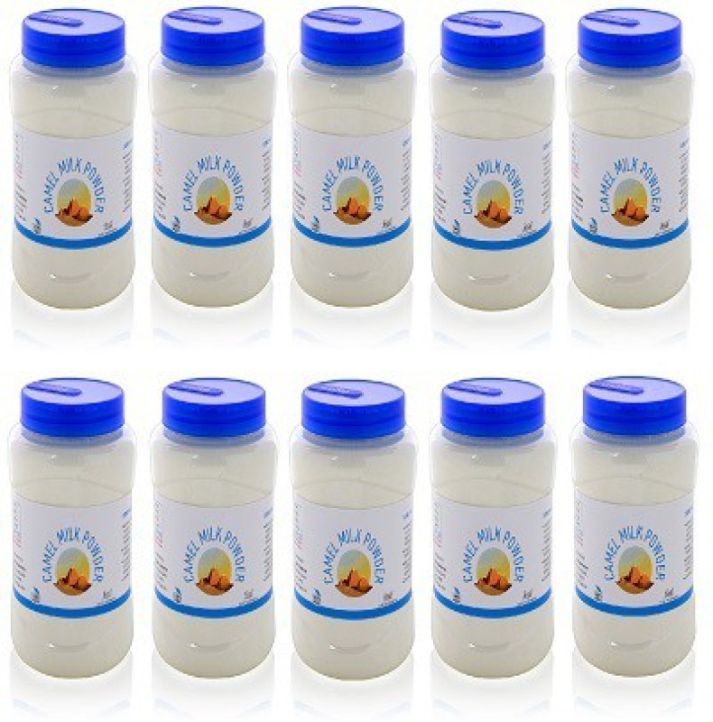 Nutra Vita Camel Ten Units of 40 G Each (Freeze Dried,Gluten Free, No Additives, No Preservatives) Packed in Reusable PET Bottles Flavored Milk Powder(400 g, Pack of 10)