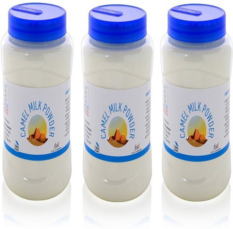 Nutra Vita Camel Three Units of 100 G Each (Freeze Dried,Gluten Free, No Additives, No Preservatives) Packed in Reusable PET Bottles Flavored Milk Powder(300 g, Pack of 3)