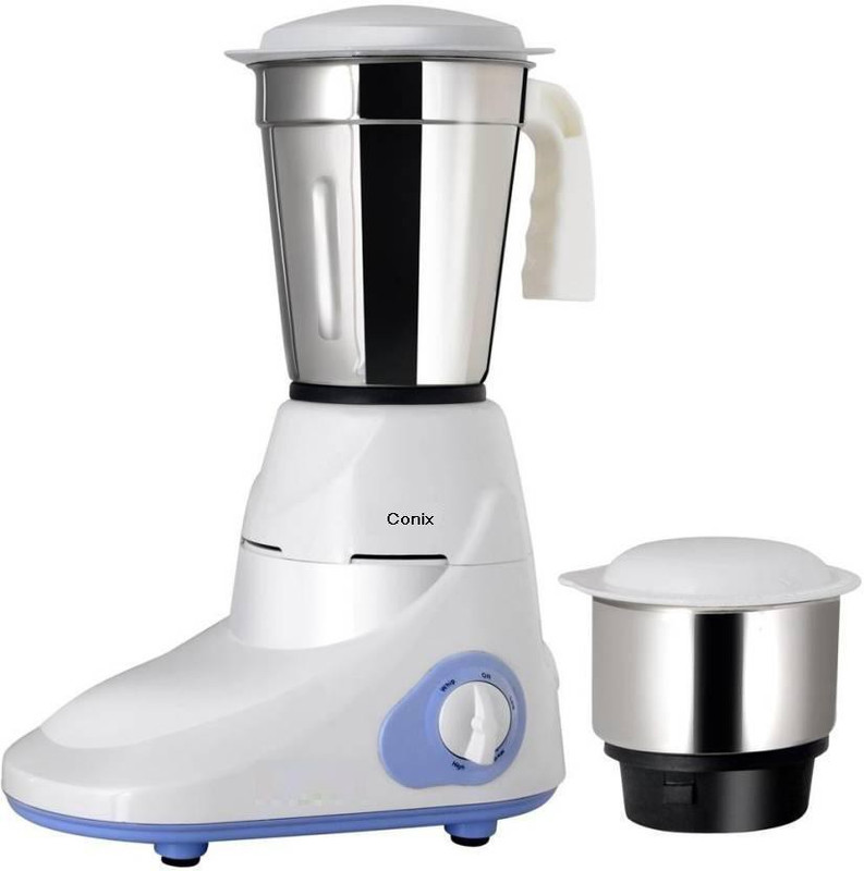 Conix Kitchen Queen Rasoi Ki Raani 450 W Mixer Grinder(White, White & Sky Blue, 2 Jars)
