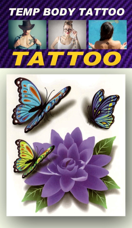 smilendeal Smilendeal_TB0079 Butterfly Flower Temp Body Big Size Tattoo(Butterfly Flower)