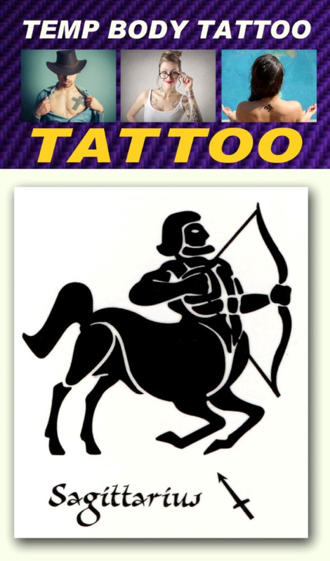 smilendeal Smilendeal_T2433 Sagittarius Sun Signs Temp Body Tattoo(Sagittarius Sun Signs)