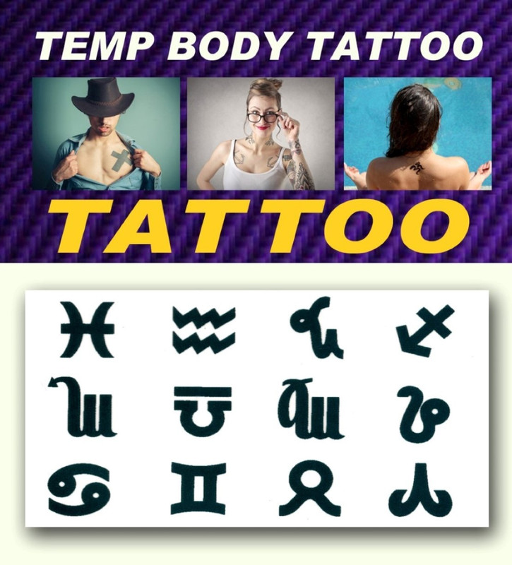smilendeal Smilendeal_T2486 Sun Signs Temp Body Tattoo(Sun Signs)