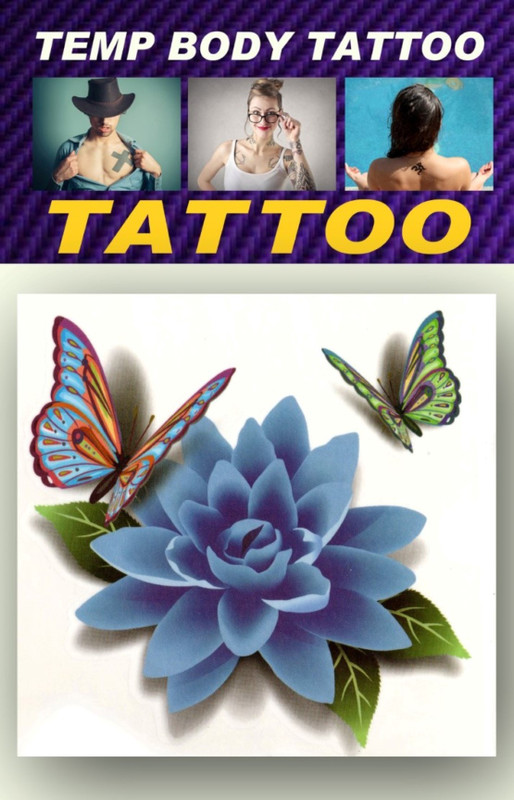 smilendeal Smilendeal_TB0078 Butterfly Flower Temp Body Big Size Tattoo(Butterfly Flower)