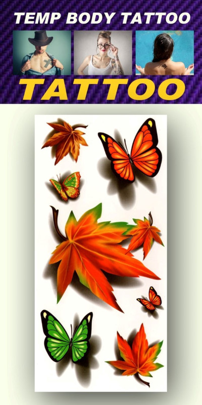 smilendeal Smilendeal_TB0080 Butterfly Flower Temp Body Big Size Tattoo(Butterfly Flower)