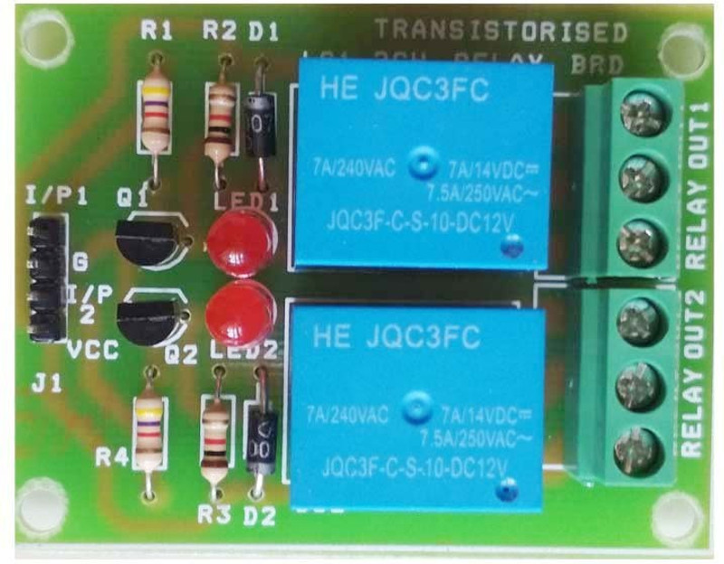 vedamrit Two Channel Transistor Relay Board(Green)