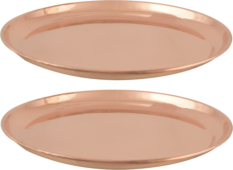 Magic's Max High Guage Copper Plain Thali (Pack of2) Charger Plate(Pack of 2)