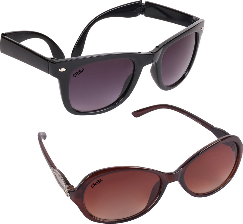 Criba Cat-eye, Wayfarer Sunglasses(Brown, Violet) Criba Cat-eye, Wayfarer Sunglasses(Brown, Violet)