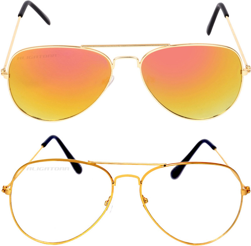 Criba Aviator Sunglasses(Golden, Clear) Criba Aviator Sunglasses(Golden, Clear)