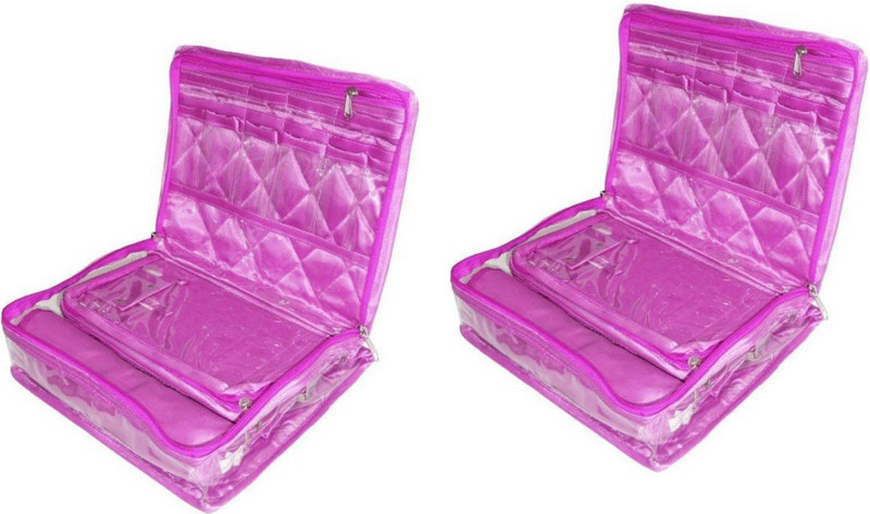 shivanshshine Set Of 2 Pcs Necklace Bangle Locker Cosmetic Storage Vanity Bag (Purple) Vanity Bag, vanity box Vanity Box(Purple)