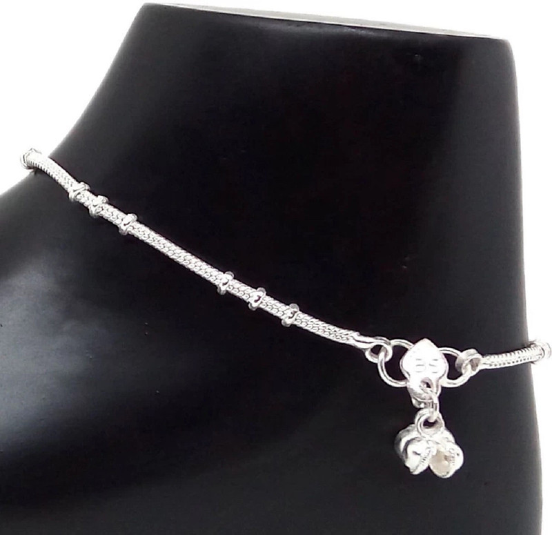 krishna fancy jewellers silver Designer Payal/Pajeb Silver Anklet(Pack of 2)
